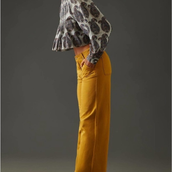 Anthropologie Pilcro low rise wide leg column pants - Picture 3 of 6